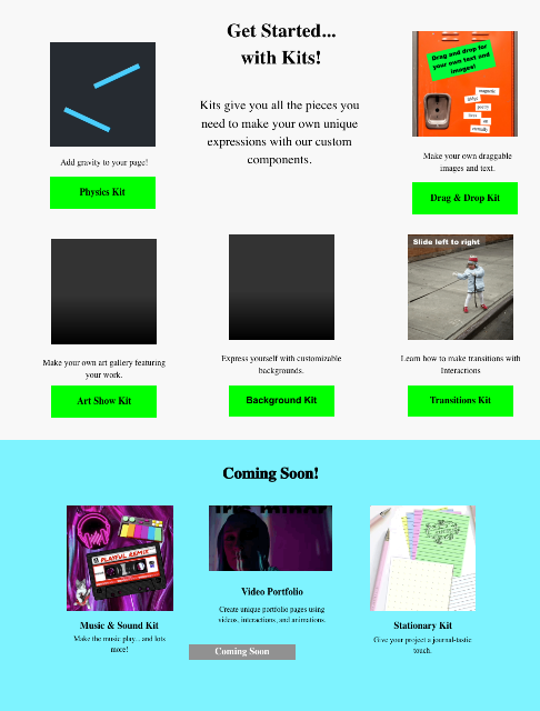 Kits Landing Page