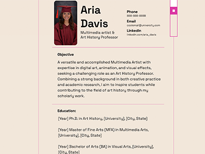 Modern Artist Resume